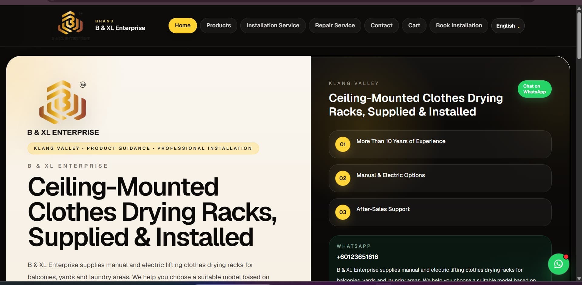 B & XL Enterprise website project